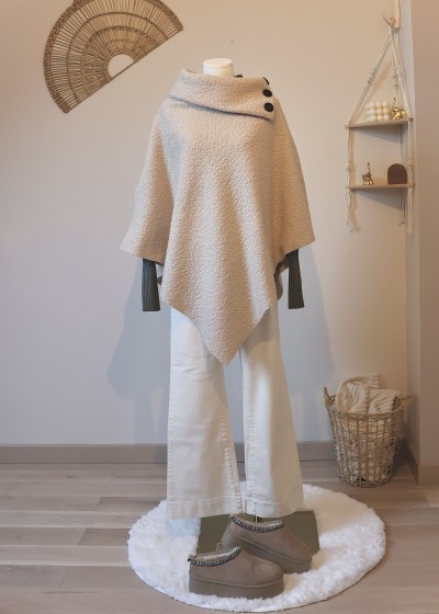 Poncho triangle beige
