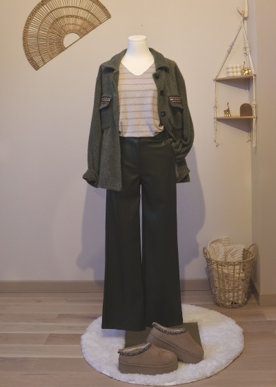 pantalon droit similicuir