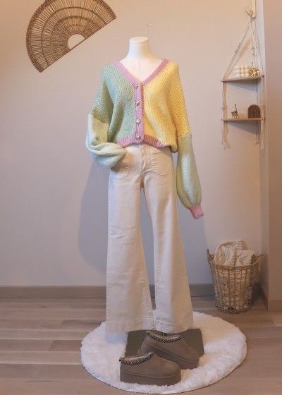 jean flare 7/8 ecru