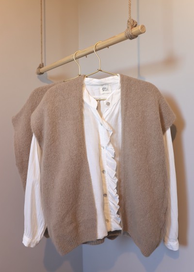 gilet sans manches beige