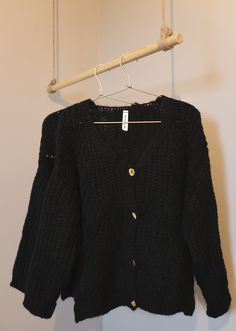 gilet noir tricot