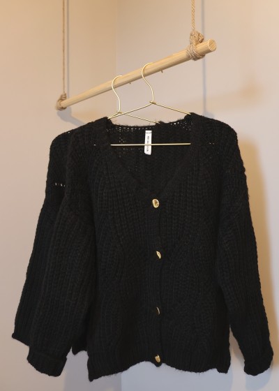 gilet noir tricot
