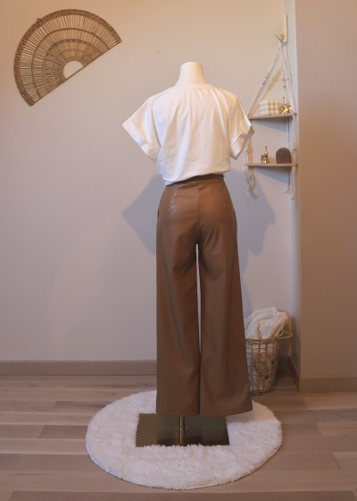 pantalon droit similicuir