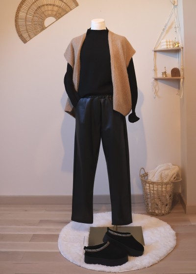 pull col montant noir