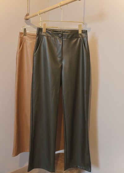 pantalon droit similicuir