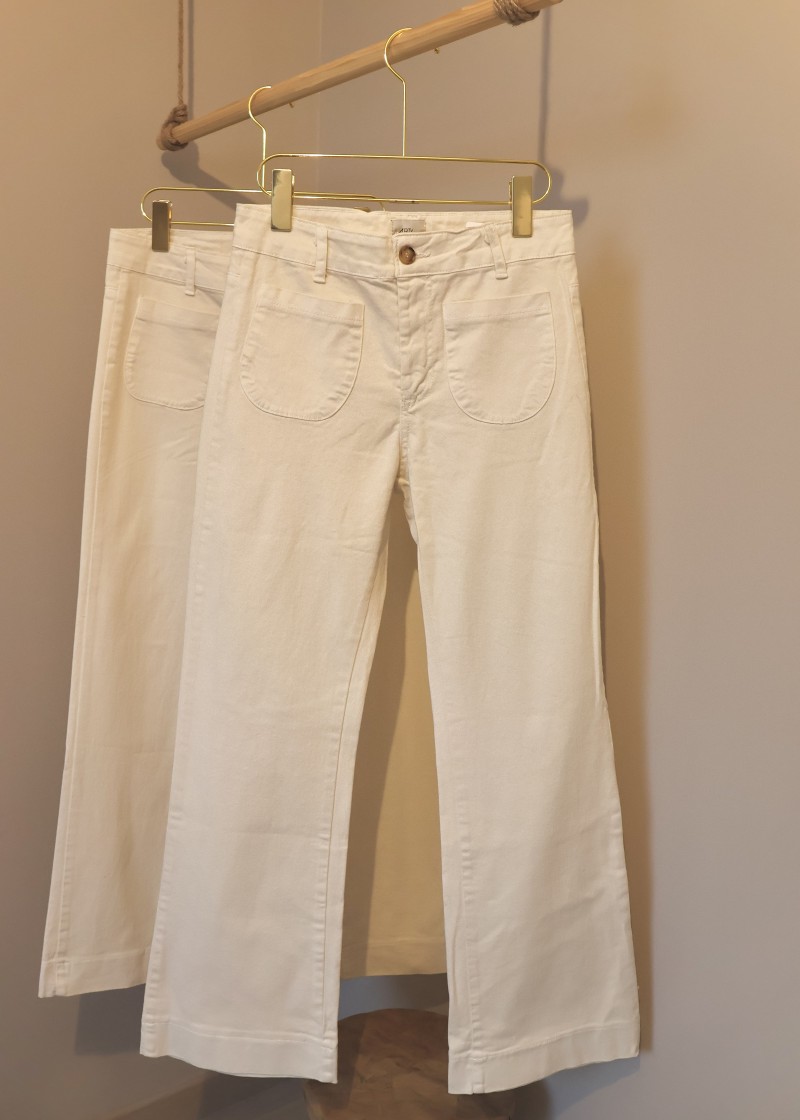 jean flare 7/8 ecru