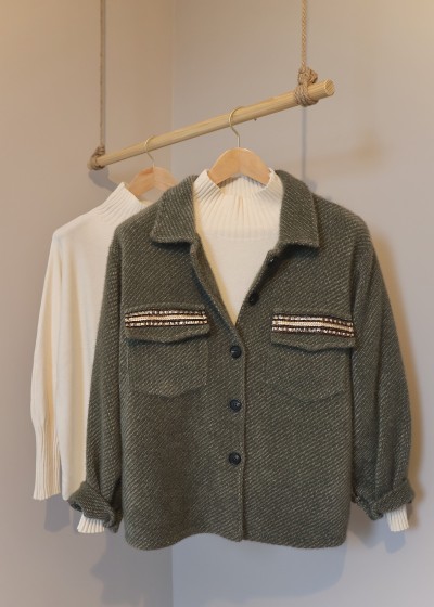 Veste douce kaki