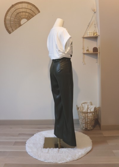 pantalon droit similicuir