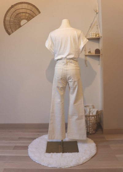 jean flare 7/8 ecru