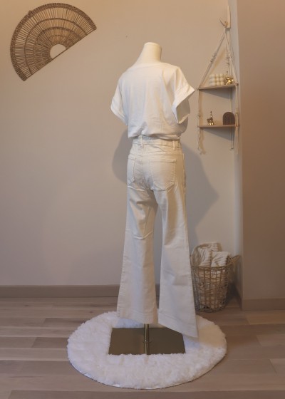 jean flare 7/8 ecru