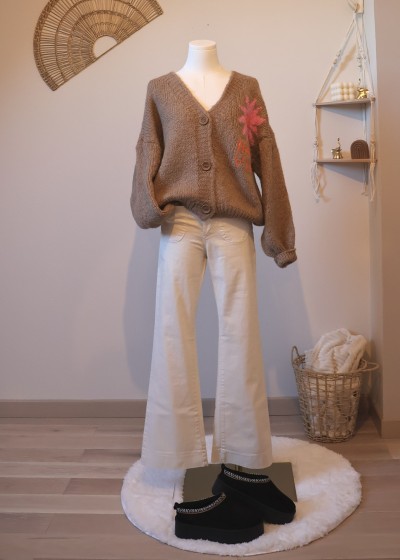 jean flare 7/8 ecru