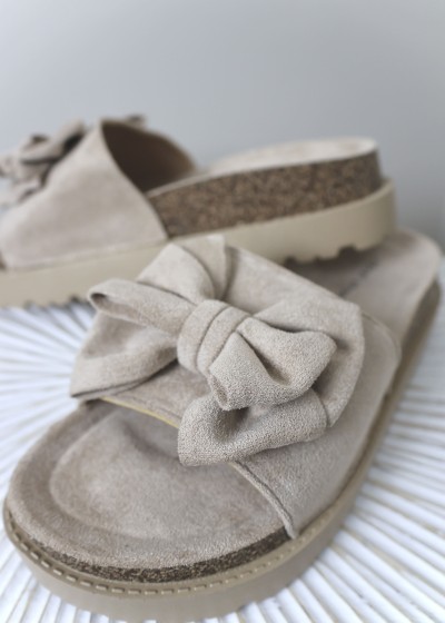 Mules à nœud élégant - beige