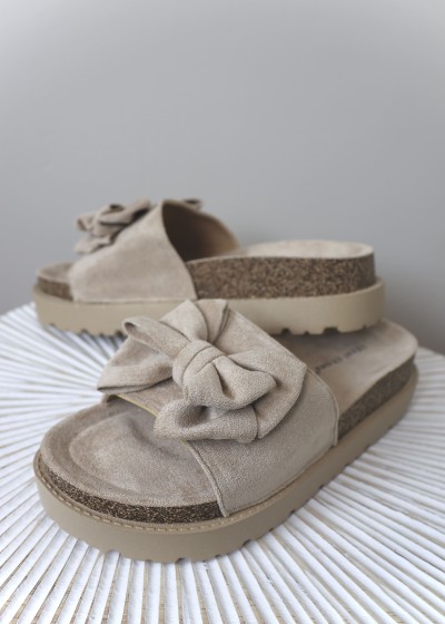 mules noeud beige