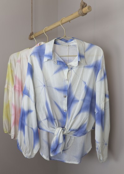 chemise nouée bicolore