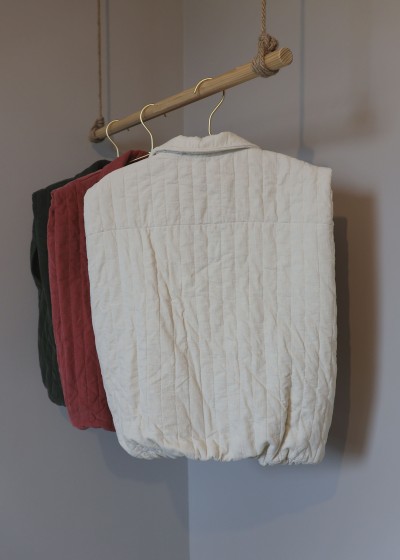 Veste zip sans manches - écru