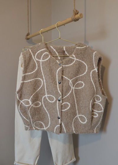 Gilet sans manches à motifs - beige