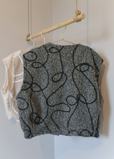 Gilet sans manches à motifs - kaki