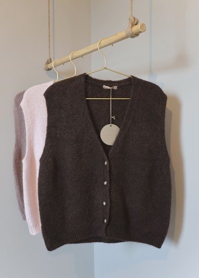 gilet sans manches en maille