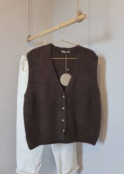 gilet sans manches en maille