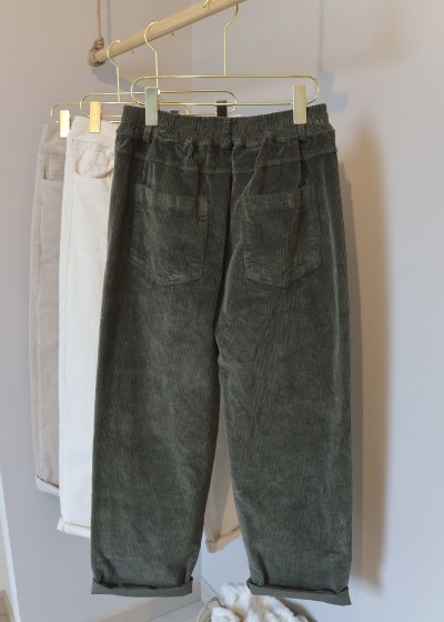 Pantalon en velours côtelé - kaki