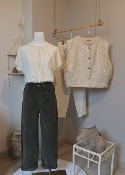 Pantalon en velours côtelé - kaki