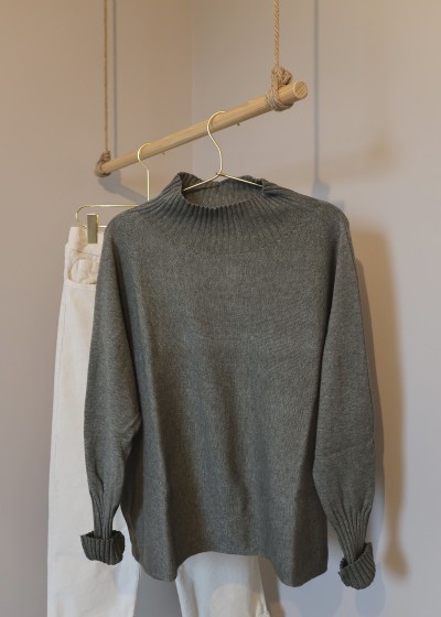 pull col montant kaki