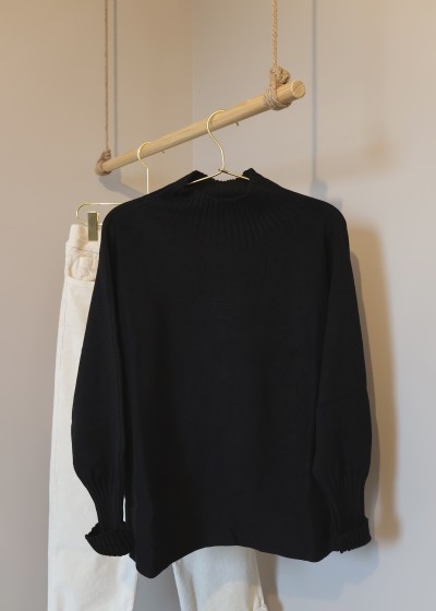 pull col montant noir