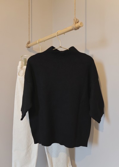 Pull manches aux coudes - noir