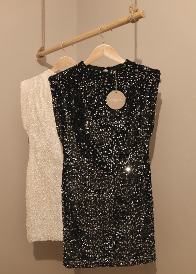 Robe sequins - écru