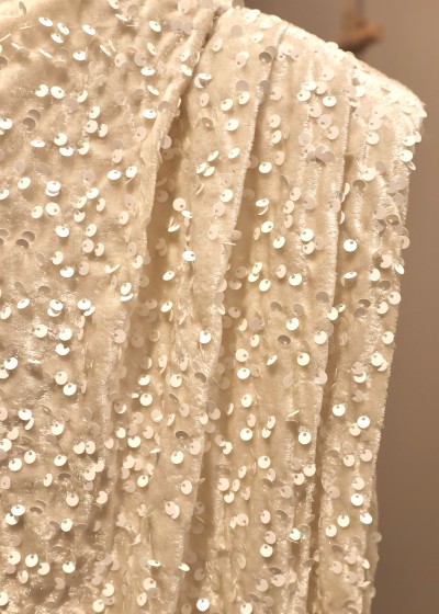 Robe sequins - écru