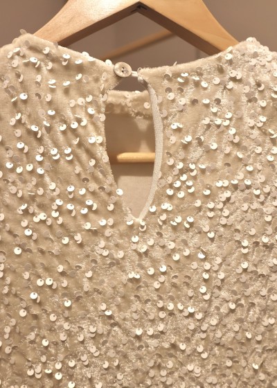 Robe sequins - écru