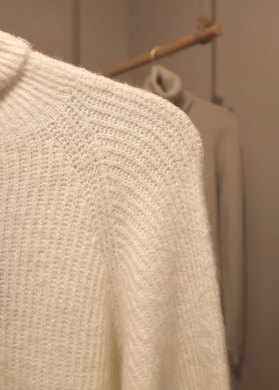 Pull col roulé - blanc