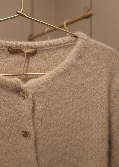 Cardigan col rond - beige