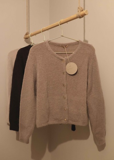 Cardigan col rond - marron