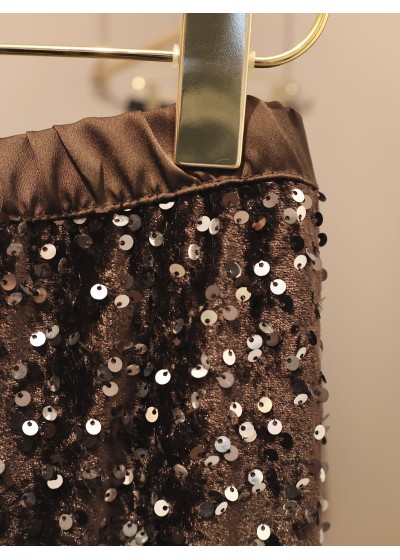 Jupe sequins - marron