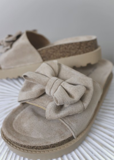 Mules à nœud élégant - beige