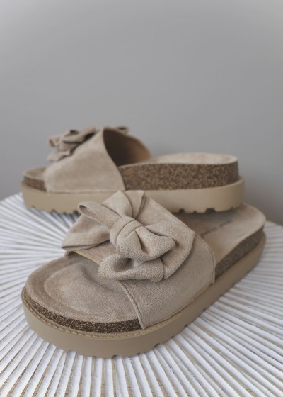 mules noeud beige