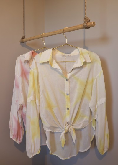 chemise nouee bicolore jaune