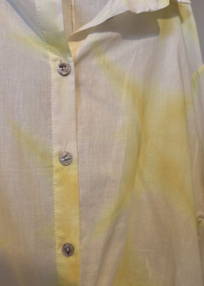 Chemise bicolore nouée - jaune