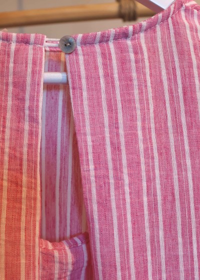 Blouse rayée - rose fuchsia
