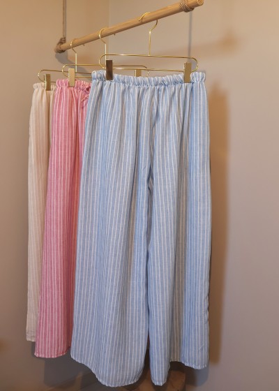 Pantalon rayé - bleu