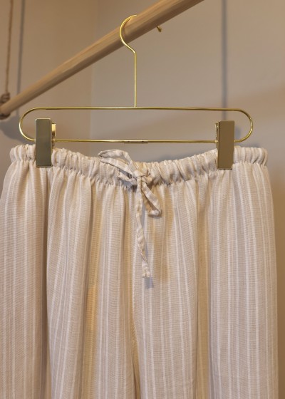 Pantalon rayé - beige