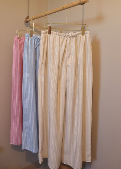 Pantalon rayé - beige