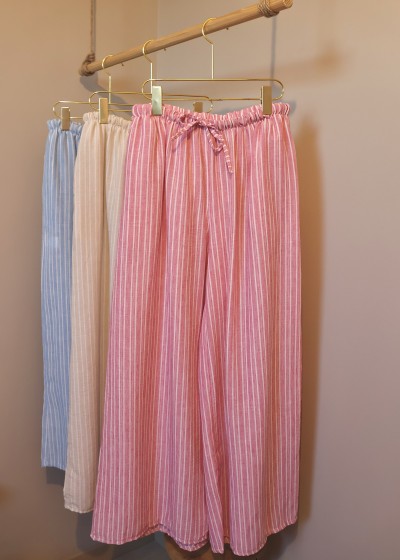 Pantalon rayé - bleu