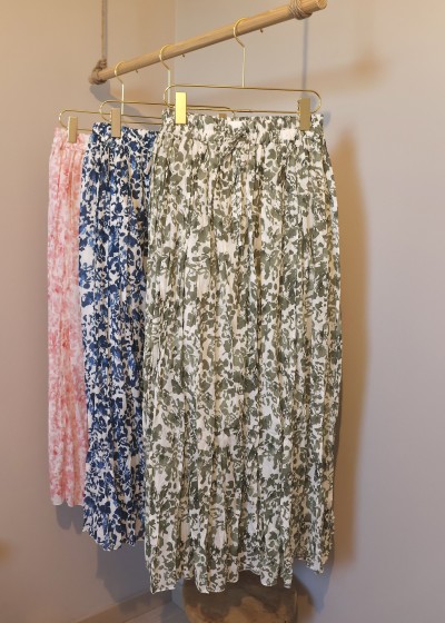 jupe longue coton fleurie