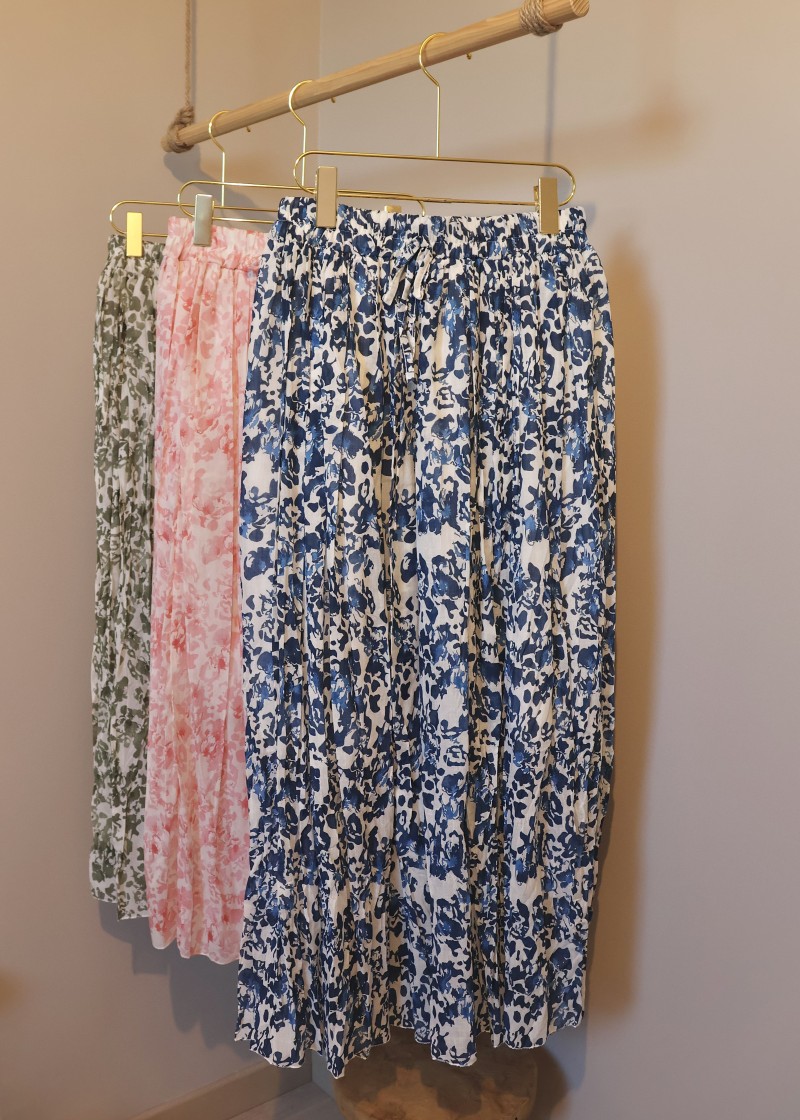 jupe longue coton fleurie